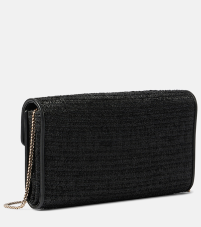 Roger Vivier Bouquet Mini Tweed Clutch In Black