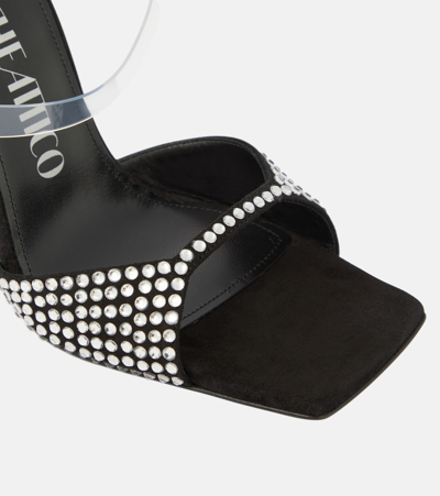 Attico Adele Embellished Suede And Pvc Sandals In Black