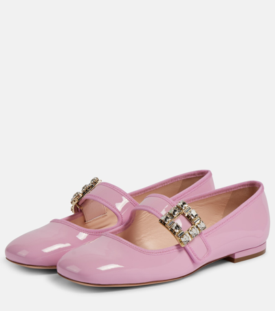 Roger Vivier Très Vivier Patent Leather Ballet Flats In Pink