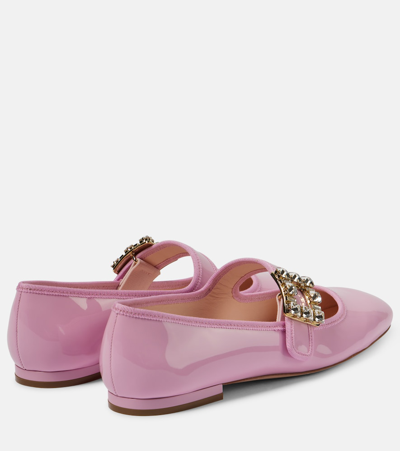 Roger Vivier Très Vivier Patent Leather Ballet Flats In Pink