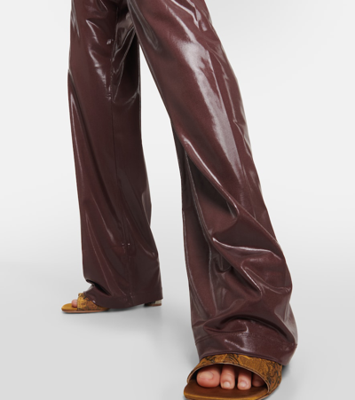 Shop Dries Van Noten High-rise Wide-leg Pants In Brown