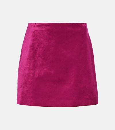 Veronica Beard Ohemia Velvet Miniskirt In Pink