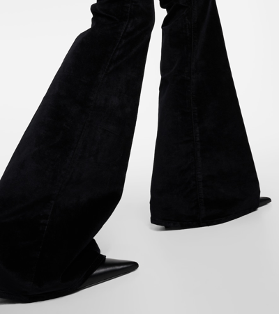 Shop Veronica Beard Sheridan High-rise Velvet Flared Pants In Black