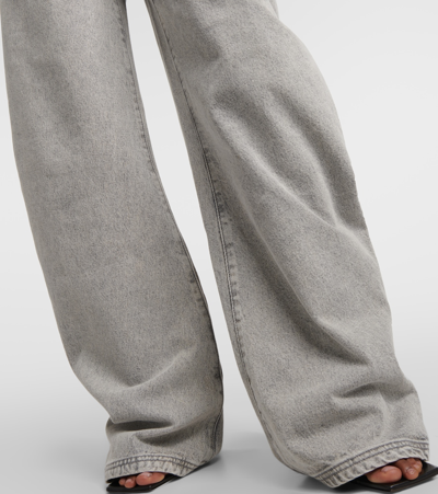 Shop Attico Effie Mid-rise Barrel-leg Jeans In Grey