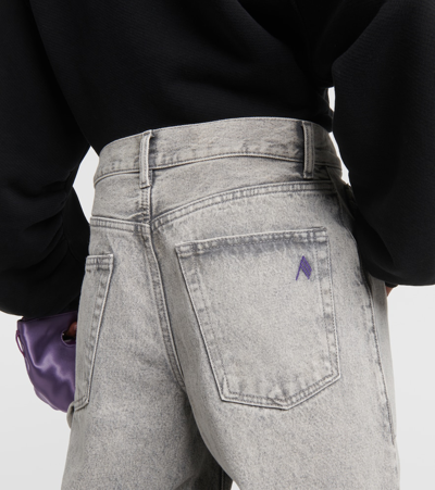 Attico Effie High-waist Wide-leg Jeans In Grey