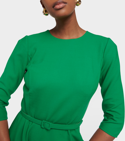 Shop Oscar De La Renta Wool-blend Midi Dress In Green
