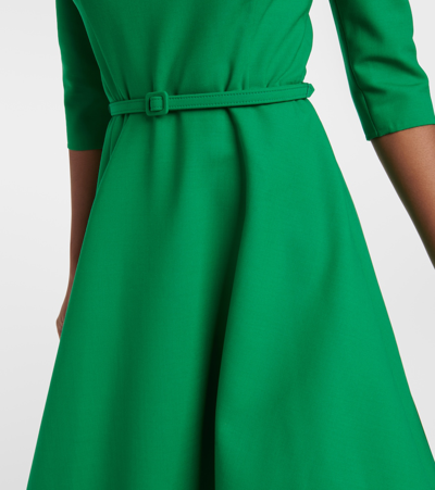 Shop Oscar De La Renta Wool-blend Midi Dress In Green