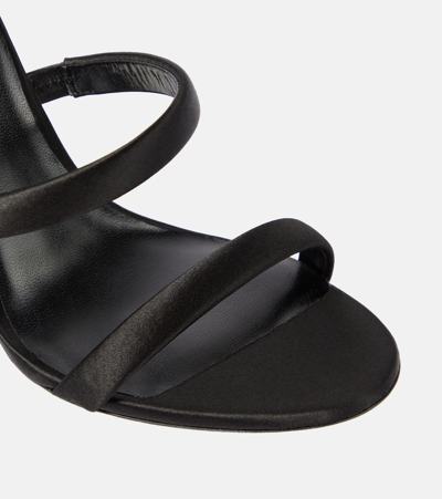Shop René Caovilla Margot Embellished Satin Sandals In Black