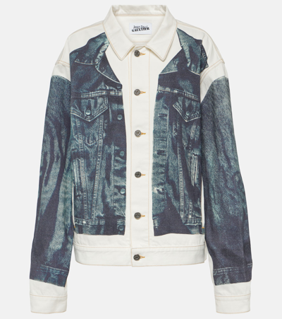 Shop Jean Paul Gaultier Tattoo Denim Jacket In Multicoloured