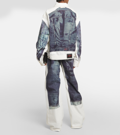 Jean Paul Gaultier Printed Denim Jacket In Blue