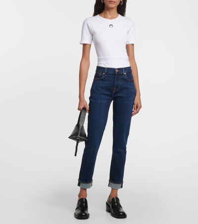 Shop 7 For All Mankind High-rise Skinny Jeans In Blue