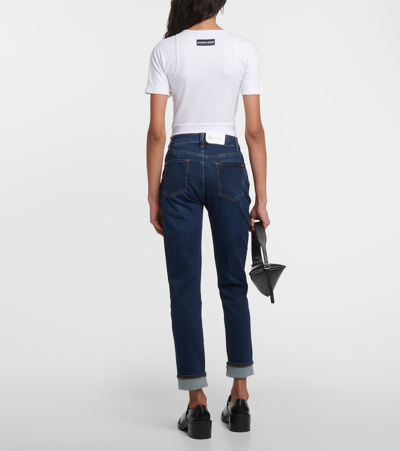 Shop 7 For All Mankind High-rise Skinny Jeans In Blue