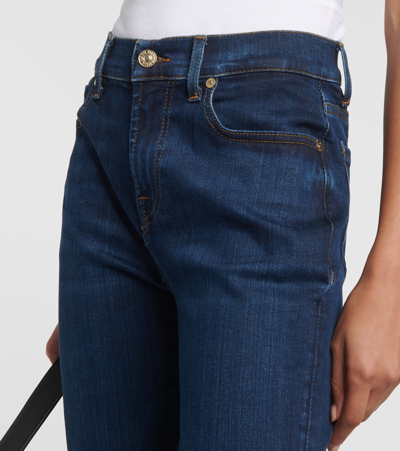 Shop 7 For All Mankind High-rise Skinny Jeans In Blue