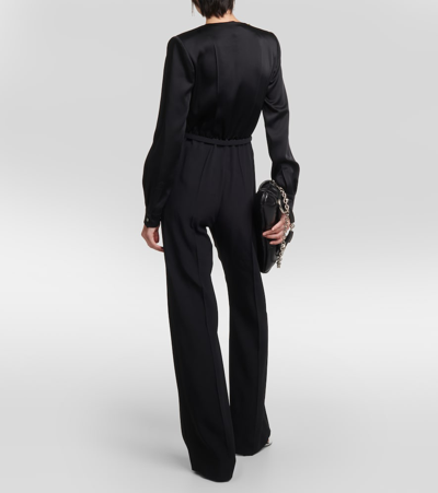 Shop Gucci Belted Jumpsuit In Black