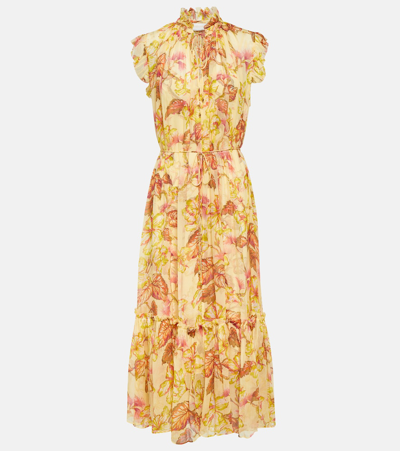 Shop Zimmermann Matchmaker Printed Georgette Midi Dress In Multicoloured