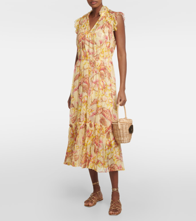 Shop Zimmermann Matchmaker Printed Georgette Midi Dress In Multicoloured