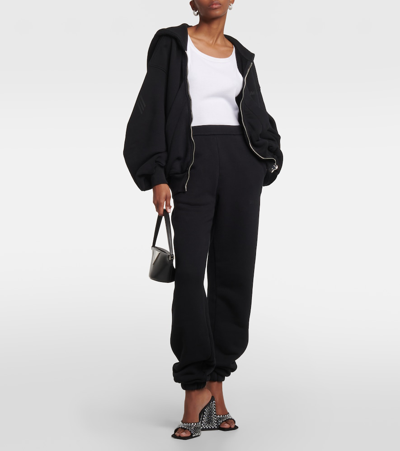 Shop Attico Penny Cotton Jersey Sweatpants In Black