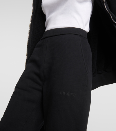 Shop Attico Penny Cotton Jersey Sweatpants In Black