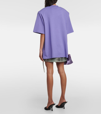 Shop Attico Kilie Printed Cotton Jersey T-shirt In Purple