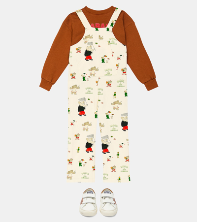 The Animals Observatory Printed Cotton Jersey Sweatshirt In Brown