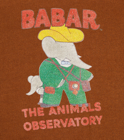 The Animals Observatory Printed Cotton Jersey Sweatshirt In Brown