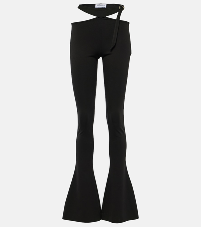 Attico Cut-out Flared Pants In Black