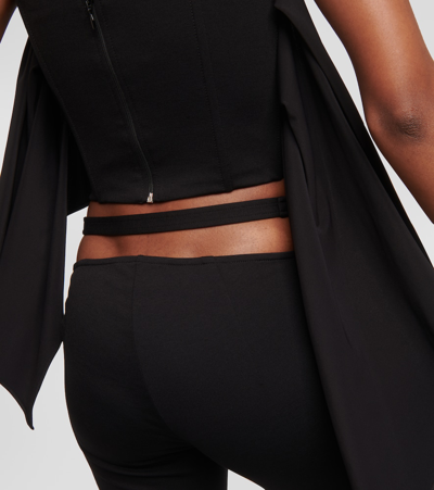 Attico Cut-out Flared Pants In Black