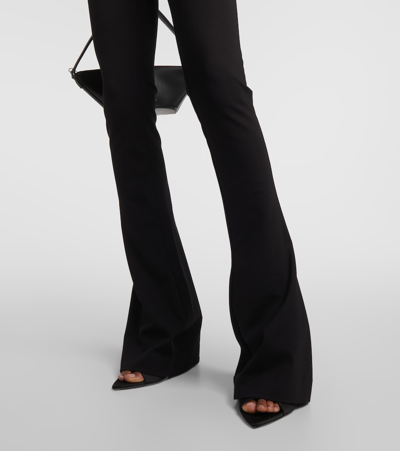 Attico Cut-out Flared Pants In Black
