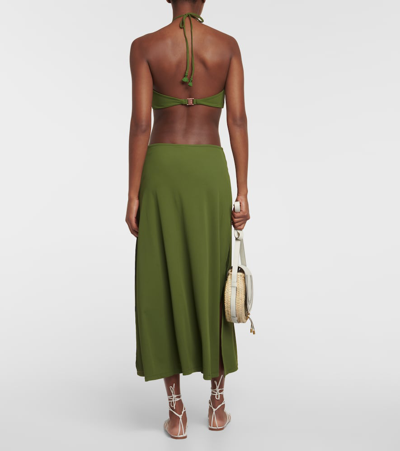 Johanna Ortiz Kikoi Ribbed Jersey Midi Skirt In Green