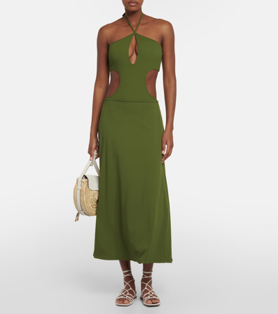 Johanna Ortiz Kikoi Ribbed Jersey Midi Skirt In Green