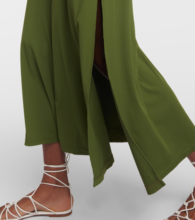 Johanna Ortiz Kikoi Ribbed Jersey Midi Skirt In Green