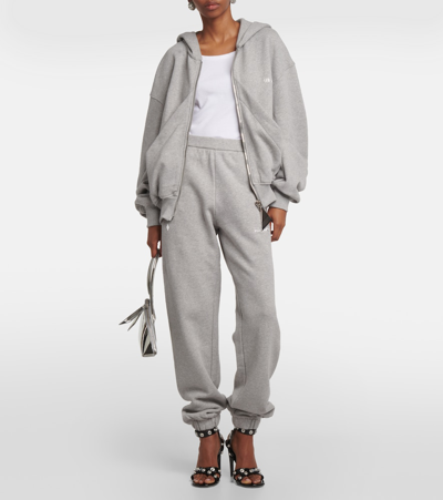 Shop Attico Penny Cotton Jersey Sweatpants In Grey