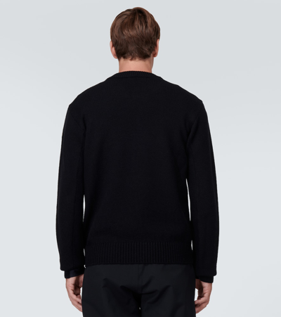 Shop Moncler Wool-blend Sweater In Black