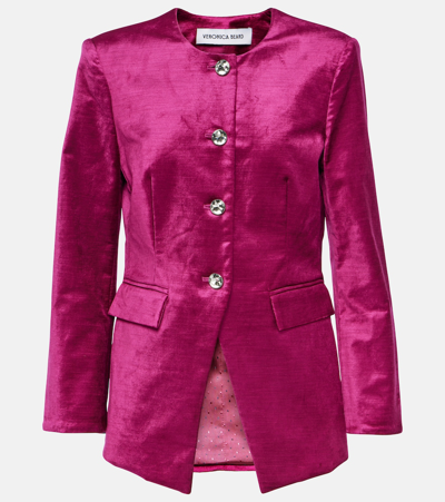 Shop Veronica Beard Cencia Satin Jacket In Pink