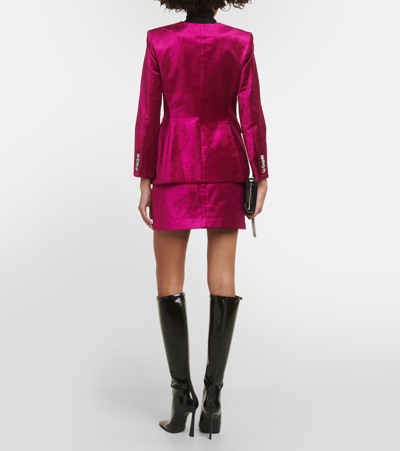 Shop Veronica Beard Cencia Satin Jacket In Pink