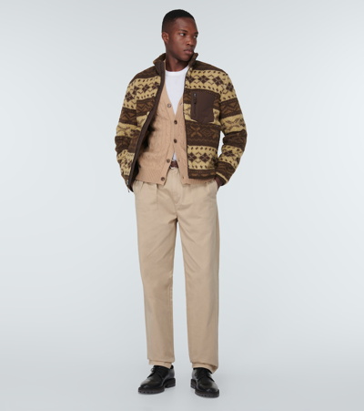 Shop Polo Ralph Lauren Jacquard Fleece Jacket In Multicoloured