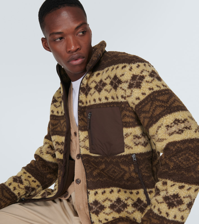 Shop Polo Ralph Lauren Jacquard Fleece Jacket In Multicoloured