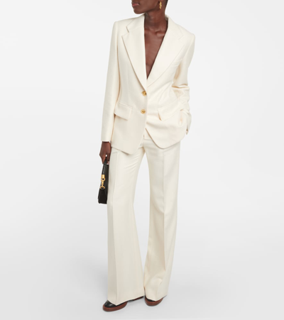 Shop Chloé Silk And Wool Blazer In White