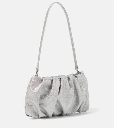 Shop Staud Bean Leather Shoulder Bag In Silver