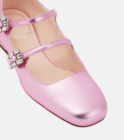 Roger Vivier Mini Très Vivier Leather Mary Jane Pumps In Purple
