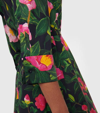 Oscar De La Renta Floral Cotton-blend Shirt Dress In Multicoloured