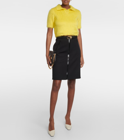Shop Gucci Wool Miniskirt In Black