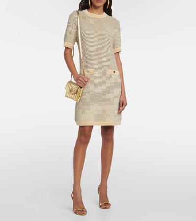 纹理天鹅绒迷你连衣裙