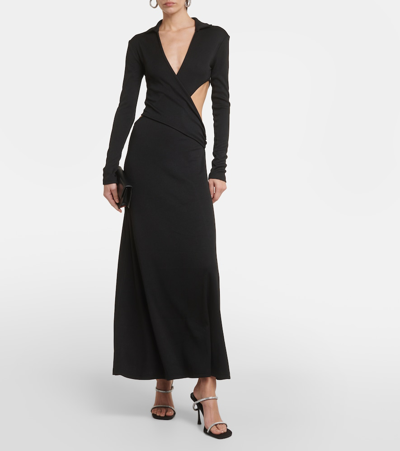 Shop Christopher Esber Archer Interlock Fran Maxi Dress In Black