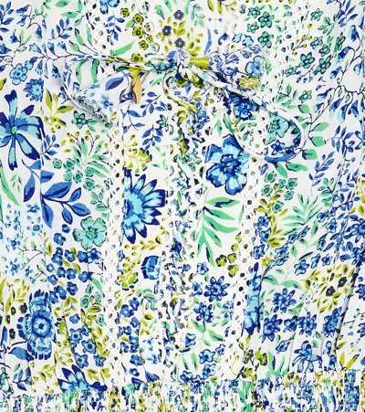 Poupette St Barth Anais Printed Ruffled Dress In Blue