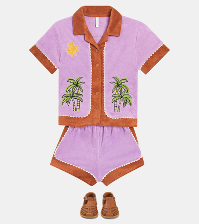 AUGUST拼色毛巾布短裤