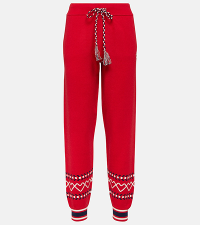 Shop The Upside Monterosa Jojo Knit Cotton Sweatpants In Red