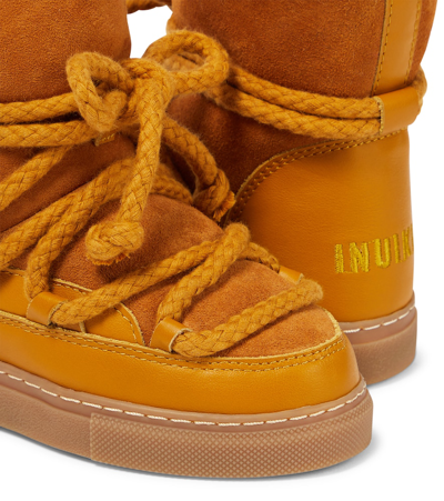 Inuikii Classic Leather-trimmed Shearling Snow Boots In Yellow