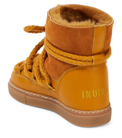 Shop Inuikii Classic Suede Snow Boots In Yellow