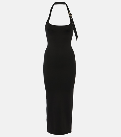 Shop Attico Jersey Midi Dress In Black